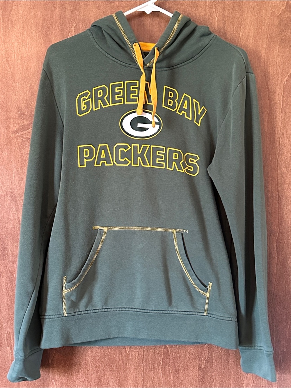Fanatics Green Bay Packers Olive Green Pullover Hoodie with Yellow Accents
